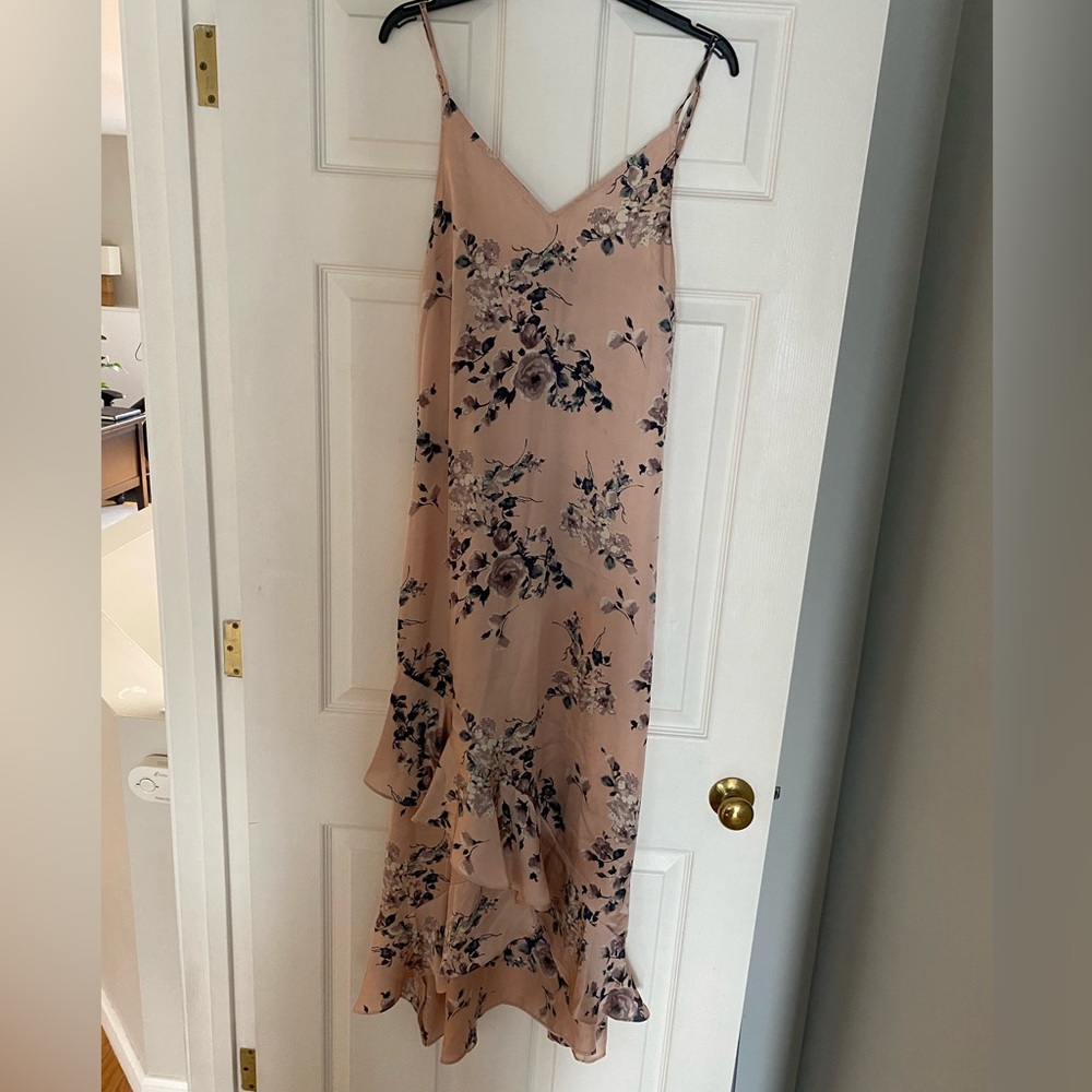 Silky floral slip dress